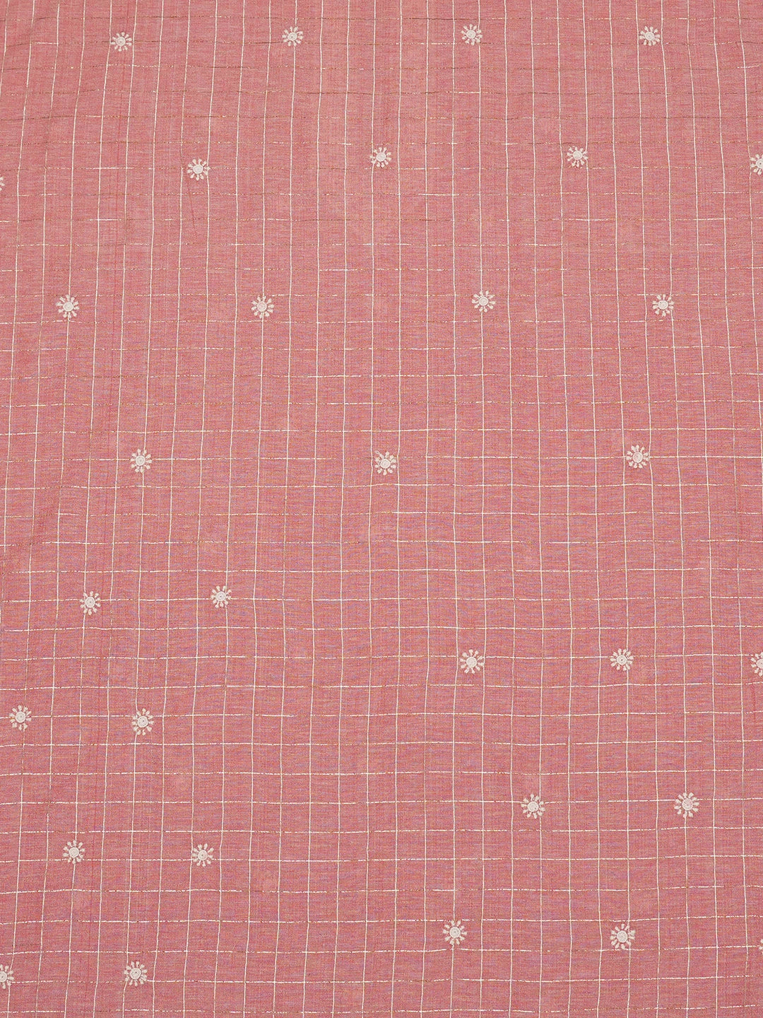 Ada Hand Embroidered Peach Chanderi Lucknowi Chikankari Unstitched Men's Kurta Piece 01A289823