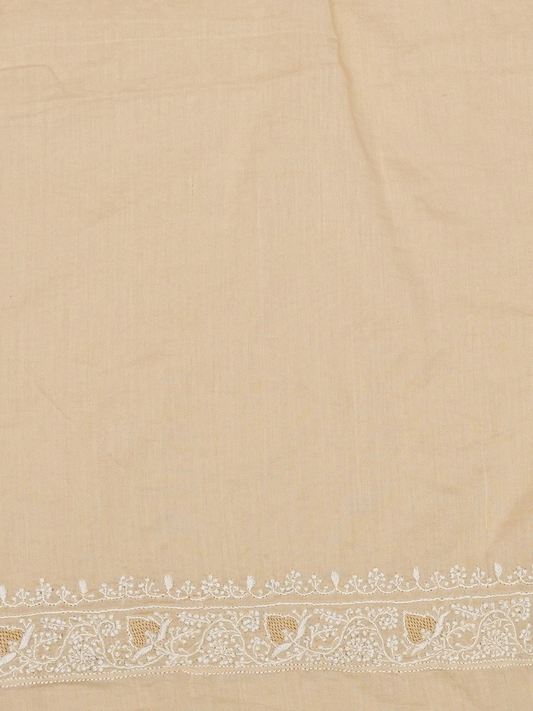 Ada Hand Embroidered Fawn Cotton Lucknowi Chikankari Unstitched Men's Kurta Piece 01A620283