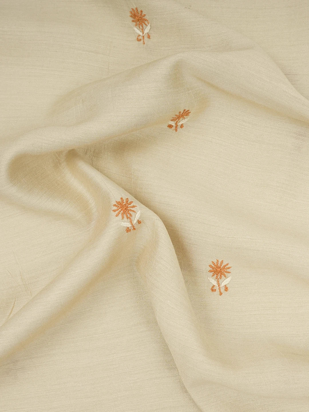 Ada Hand Embroidered Fawn Moonga Silk Lucknowi Chikankari Unstitched Men's Kurta Piece 01A539189