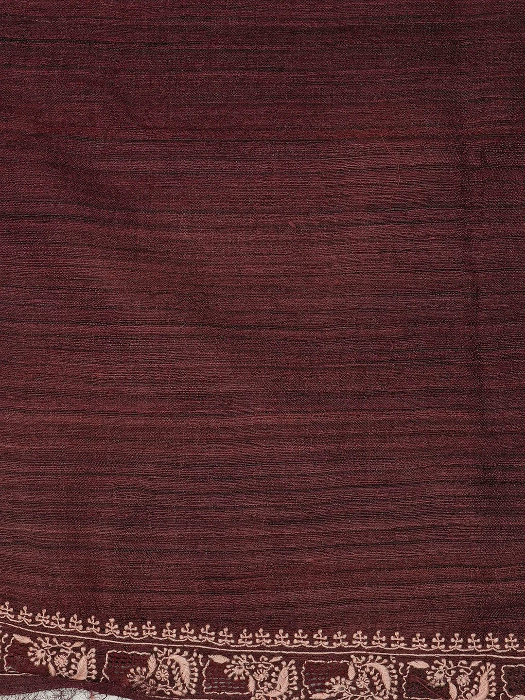 Ada Hand Embroidered Maroon Silk Lucknowi Chikankari Unstitched Men's Kurta Piece 01A584589