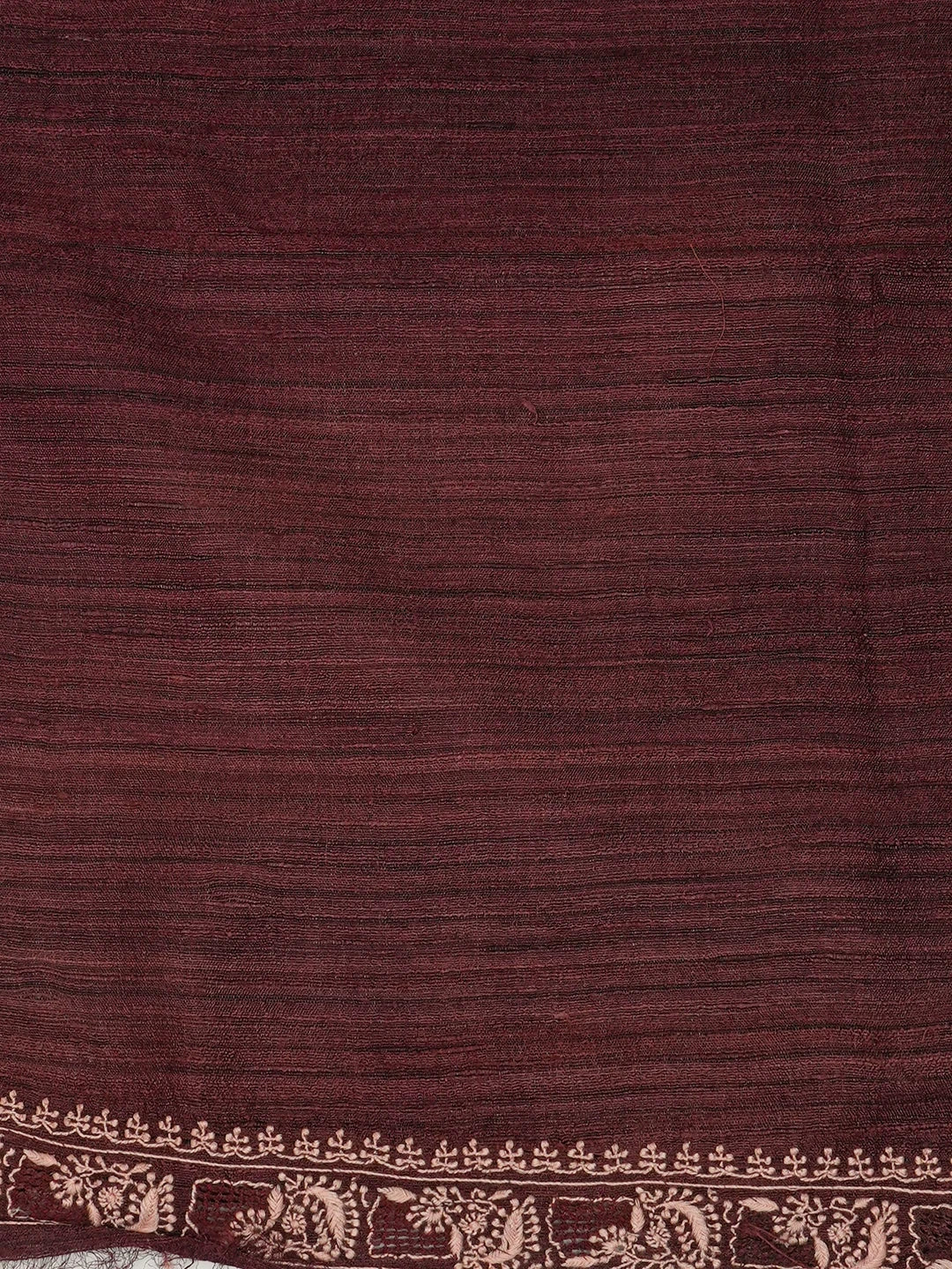 Ada Hand Embroidered Maroon Silk Lucknowi Chikankari Unstitched Men's Kurta Piece 01A584589