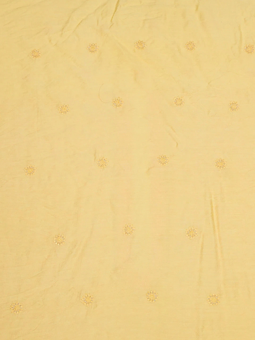 Ada Hand Embroidered Yellow Chanderi Lucknowi Chikankari Unstitched Men's Kurta Piece With Cutdana Work 01A516828