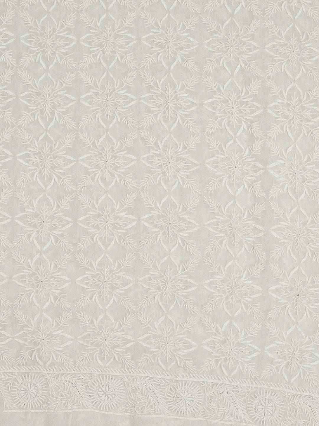Ada Hand Embroidered White Pure Georgette Lucknowi Chikankari Unstitched Men's Kurta Piece A316574