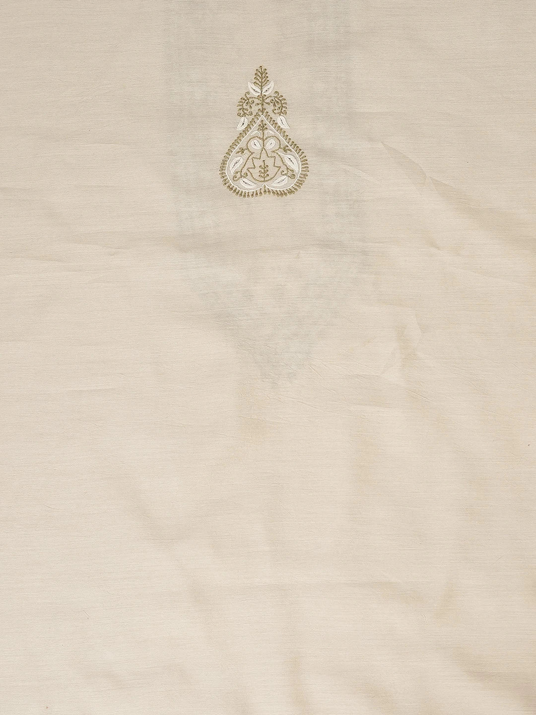 Ada Hand Embroidered Fawn Moonga Silk Lucknowi Chikankari Men's Kurta Piece 01A534501