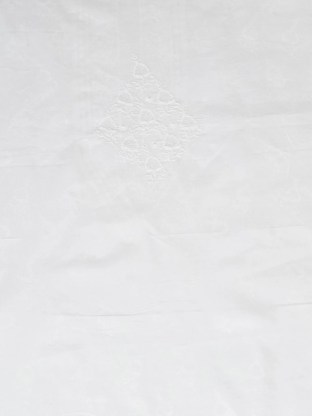 Ada Hand Embroidered White Cotton Lucknowi Chikankari Unstitched Men's Kurta Piece 01A633321