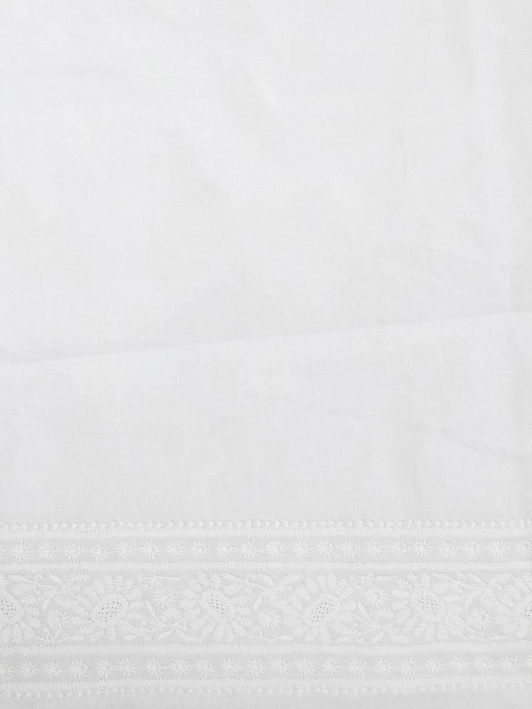 Ada Hand Embroidered White Cotton Lucknowi Chikankari Unstitched Men's Kurta Piece 01A633321
