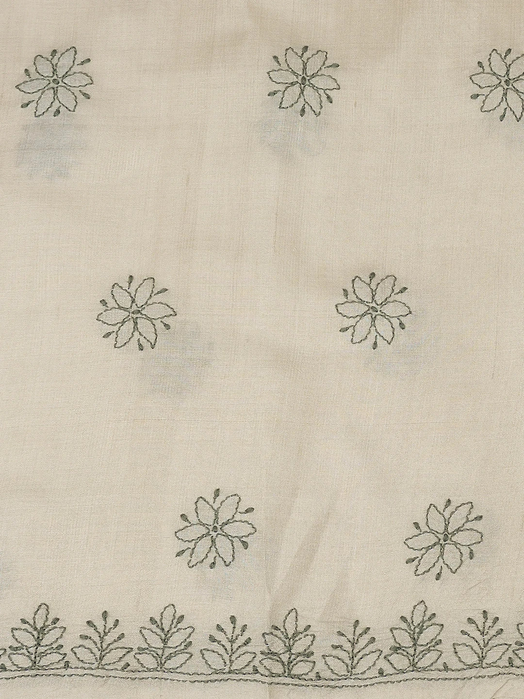 Ada Hand Embroidered Fawn Silk Lucknowi Chikankari Unstitched Suit Piece 01A692643