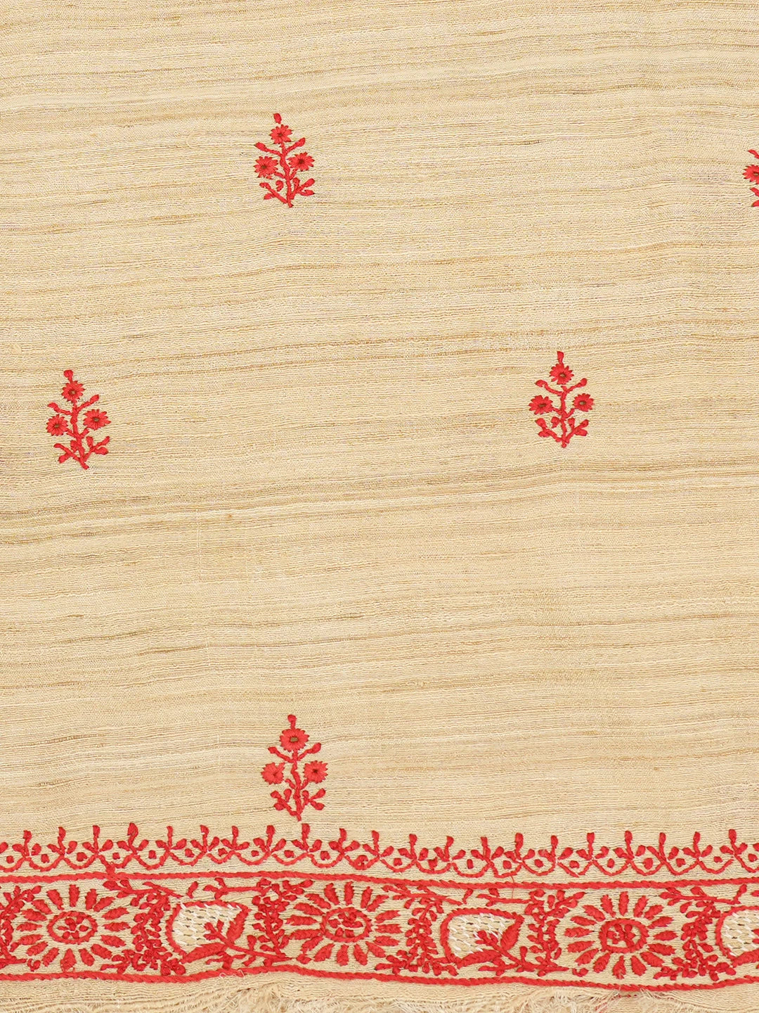 Ada Hand Embroidered Fawn Silk Lucknowi Chikankari Unstitched Men's Kurta Piece 01A493102