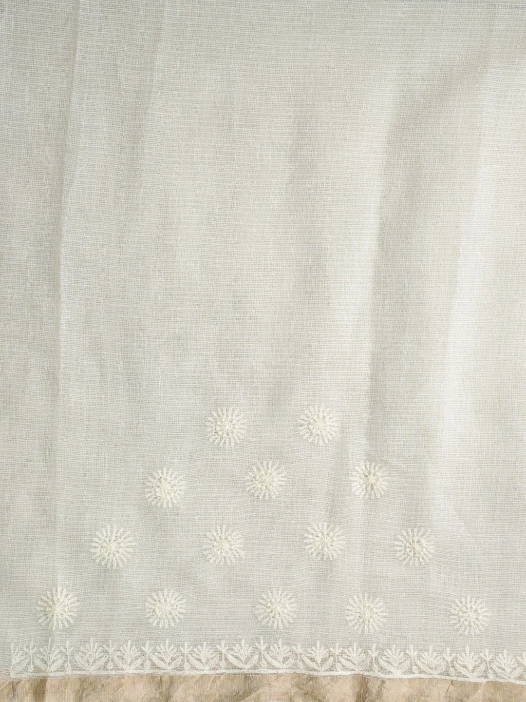 Ada Hand Embroidered White Kota Lucknowi Chikankari Saree and Blouse 01A681666