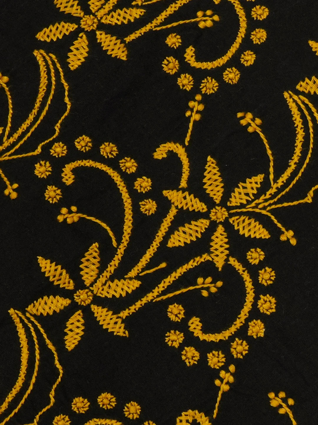 Ada Hand Embroidered Black Cotton Lucknowi Chikankari Cushion Cover 01A251402