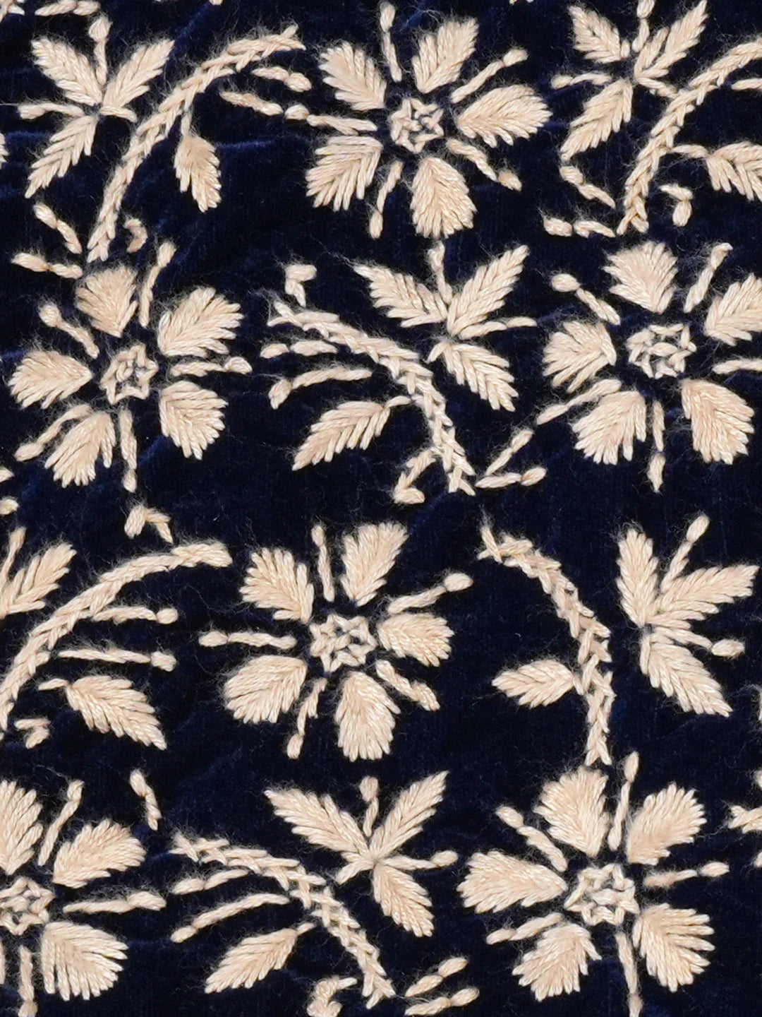 Ada Hand Embroidered Navy Blue Velvet Lucknowi Chikankari Cushion Cover 01A605315