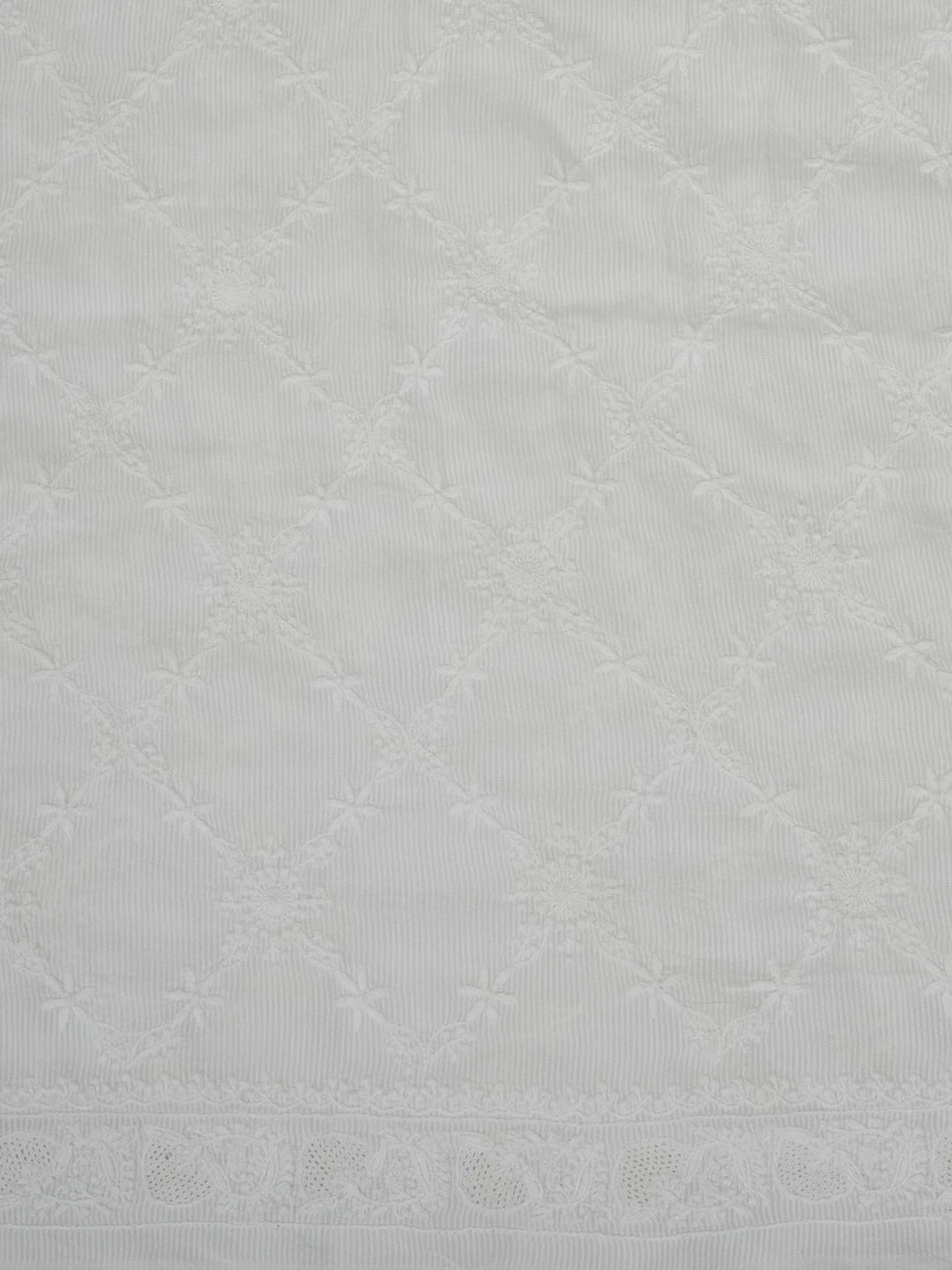 Ada Hand Embroidered White Organic Lucknowi Chikankari Men's Kurta 01A661087