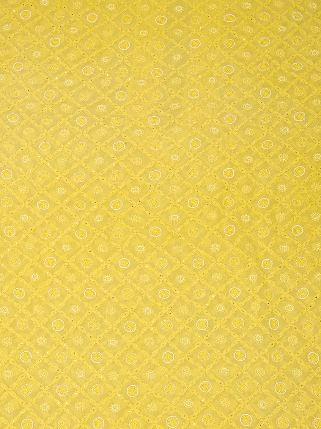 Ada Hand Embroidered Gold Yellow Viscose Georgette Lucknowi Chikankari Unstitched Men's Kurta Piece With Cutdana Work 01A430045