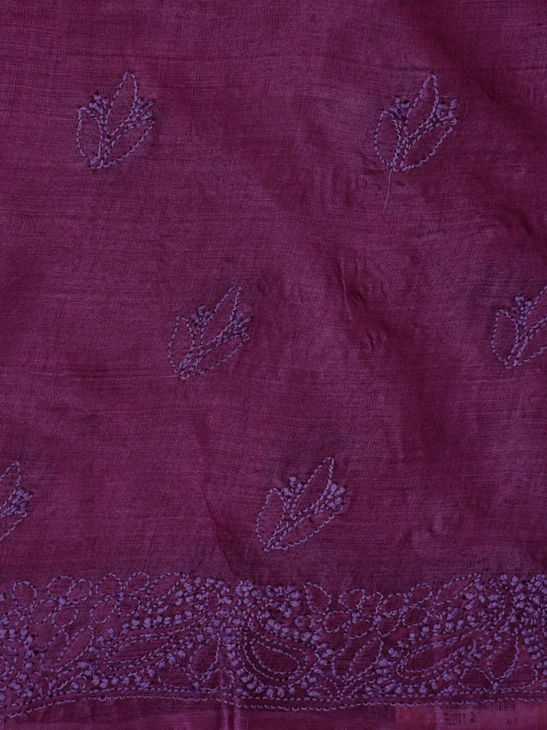 Ada Hand Embroidered Purple Silk Lucknowi Chikankari Unstitched Suit Piece 01A702857