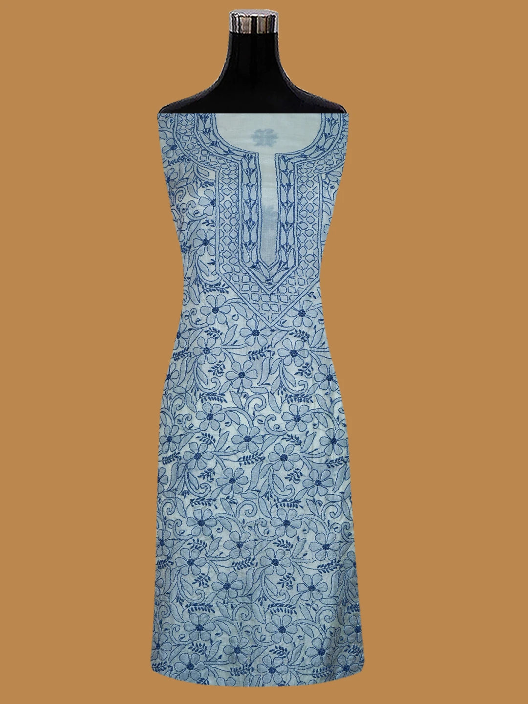 Ada Hand Embroidered Mint Green Silk Lucknowi Chikankari Unstitched Suit Piece 01A702983