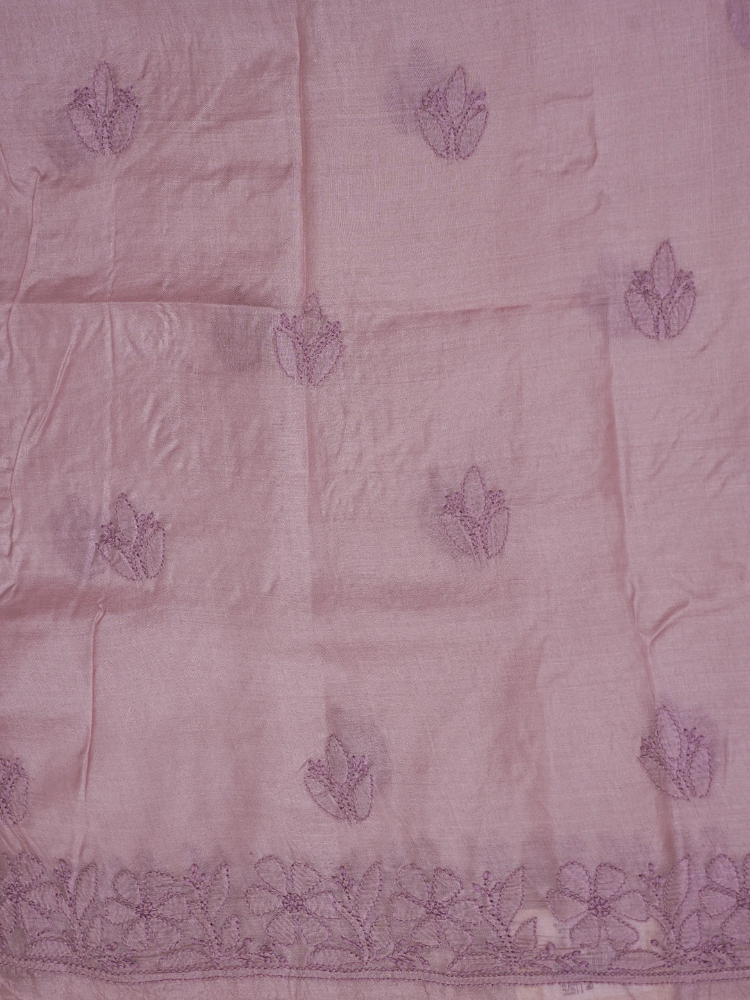 Ada Hand Embroidered Lavender Silk Lucknowi Chikankari Unstitched Suit Piece 01A702979