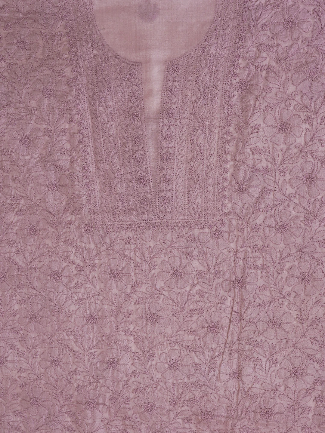 Ada Hand Embroidered Lavender Silk Lucknowi Chikankari Unstitched Suit Piece 01A702979