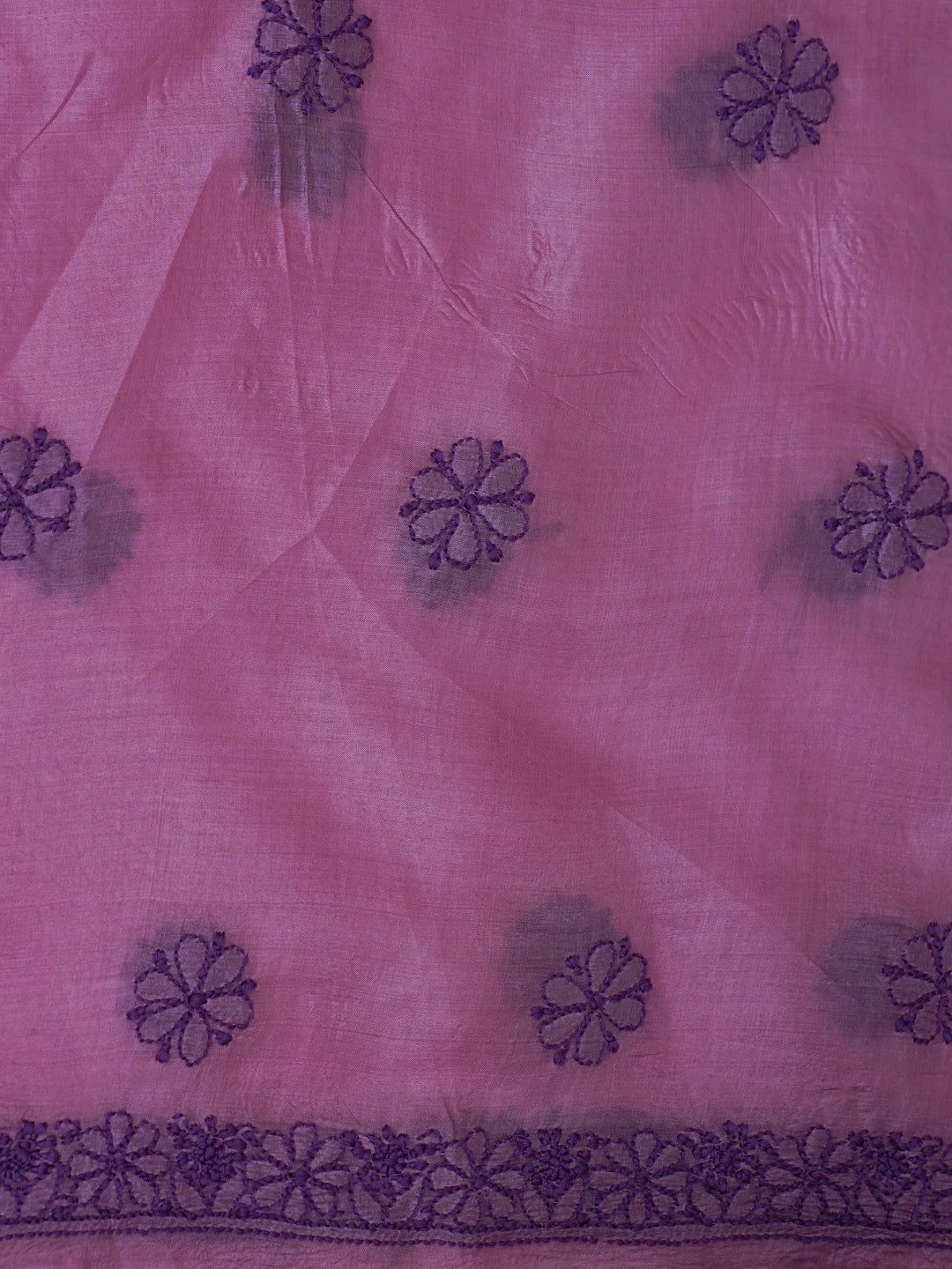 Ada Hand Embroidered Pale Lavender Silk Lucknowi Chikankari Unstitched Suit Piece 01A702976