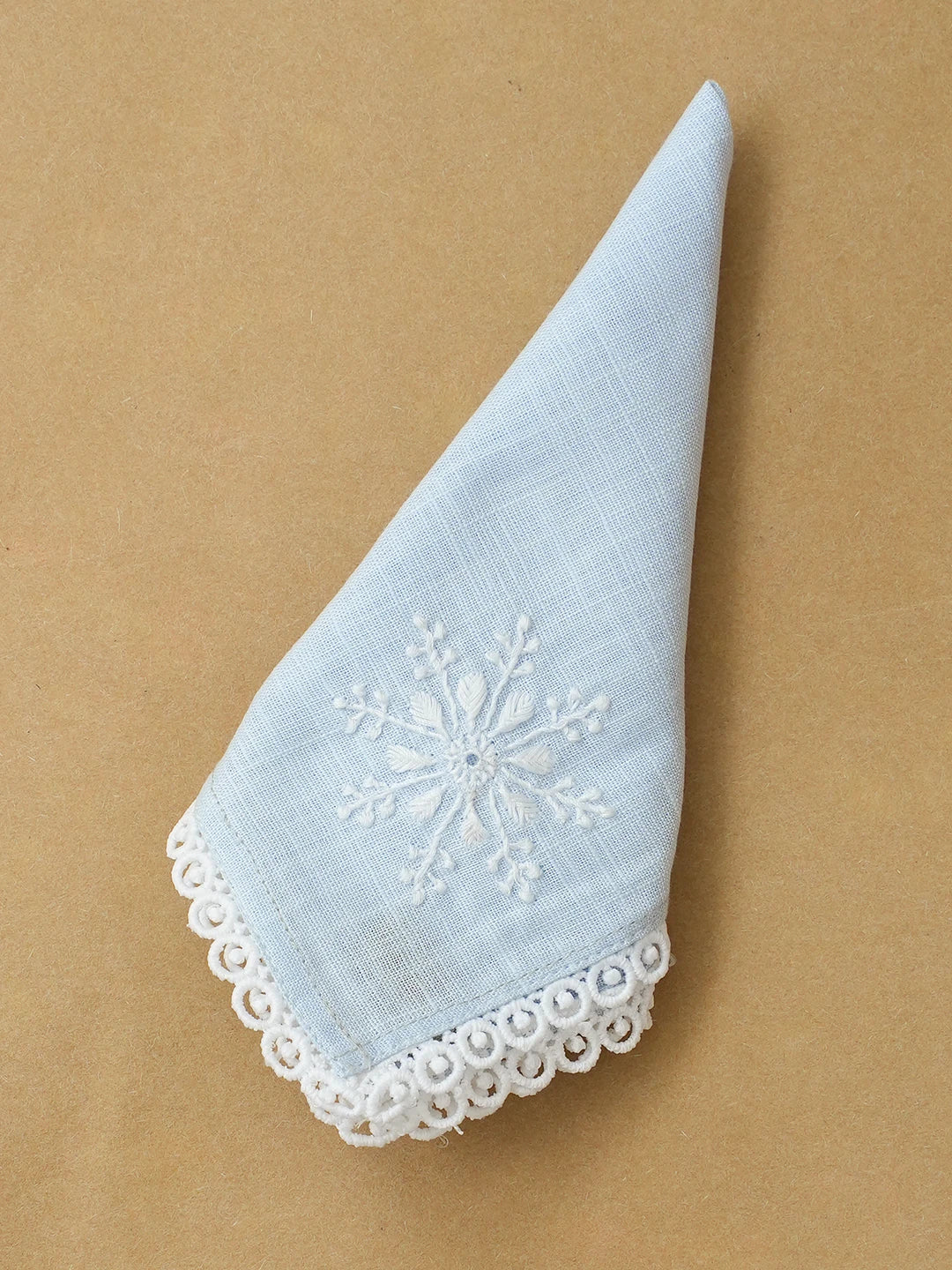 Ada Hand Embroidered Blue Cotton Lucknowi Chikankari Napkin 01A696297