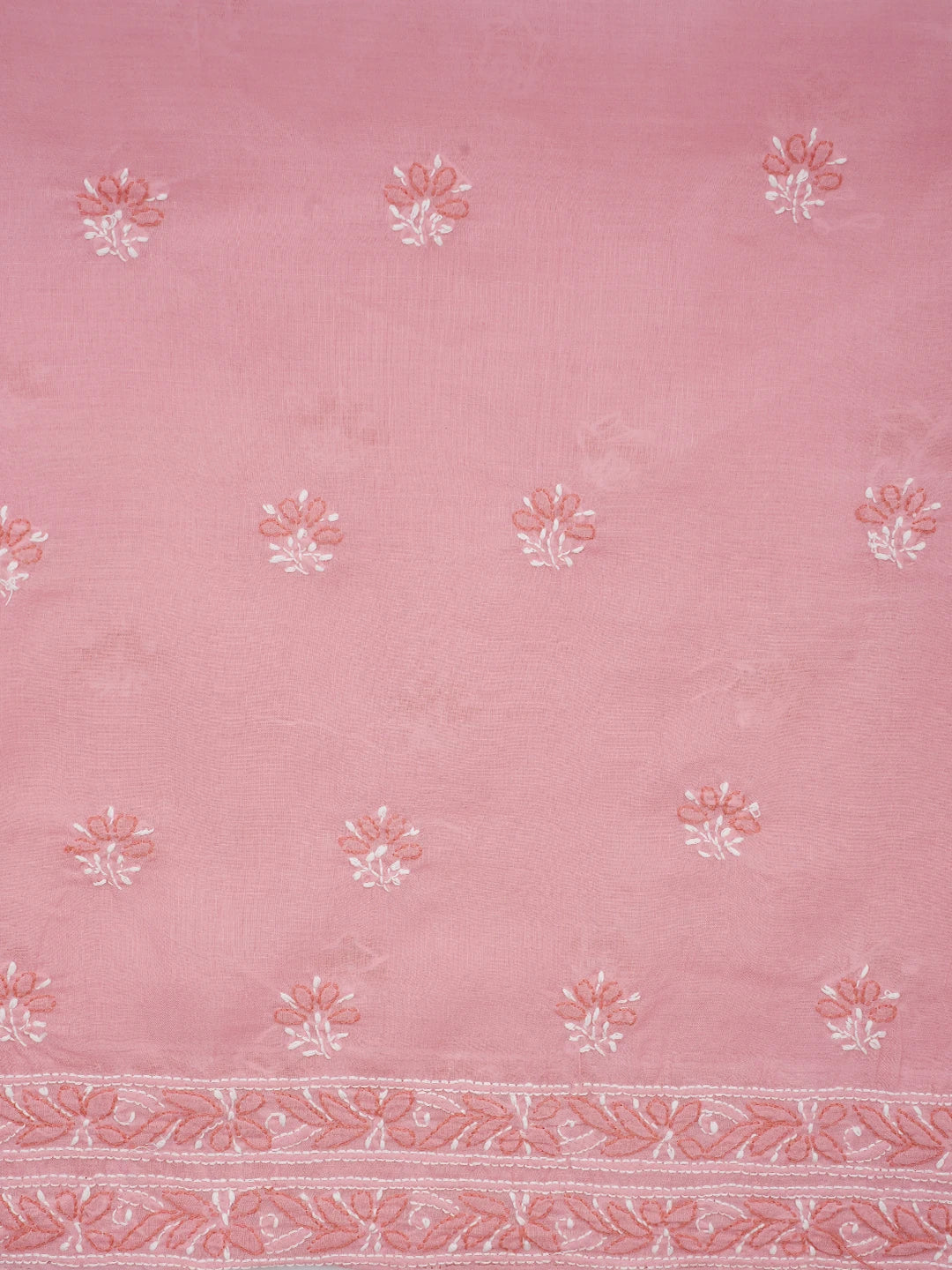 Ada Hand Embroidered Pink Cotton Lucknowi Chikankari Unstitched Suit Piece 01A705367