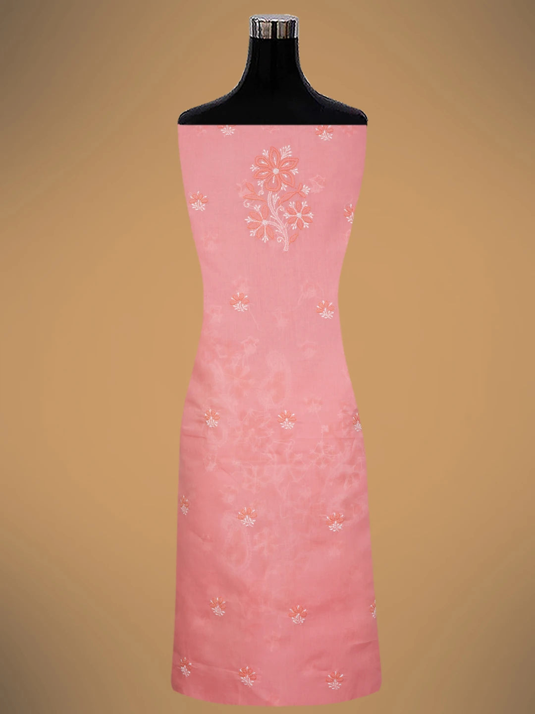 Ada Hand Embroidered Pink Cotton Lucknowi Chikankari Unstitched Suit Piece 01A705367