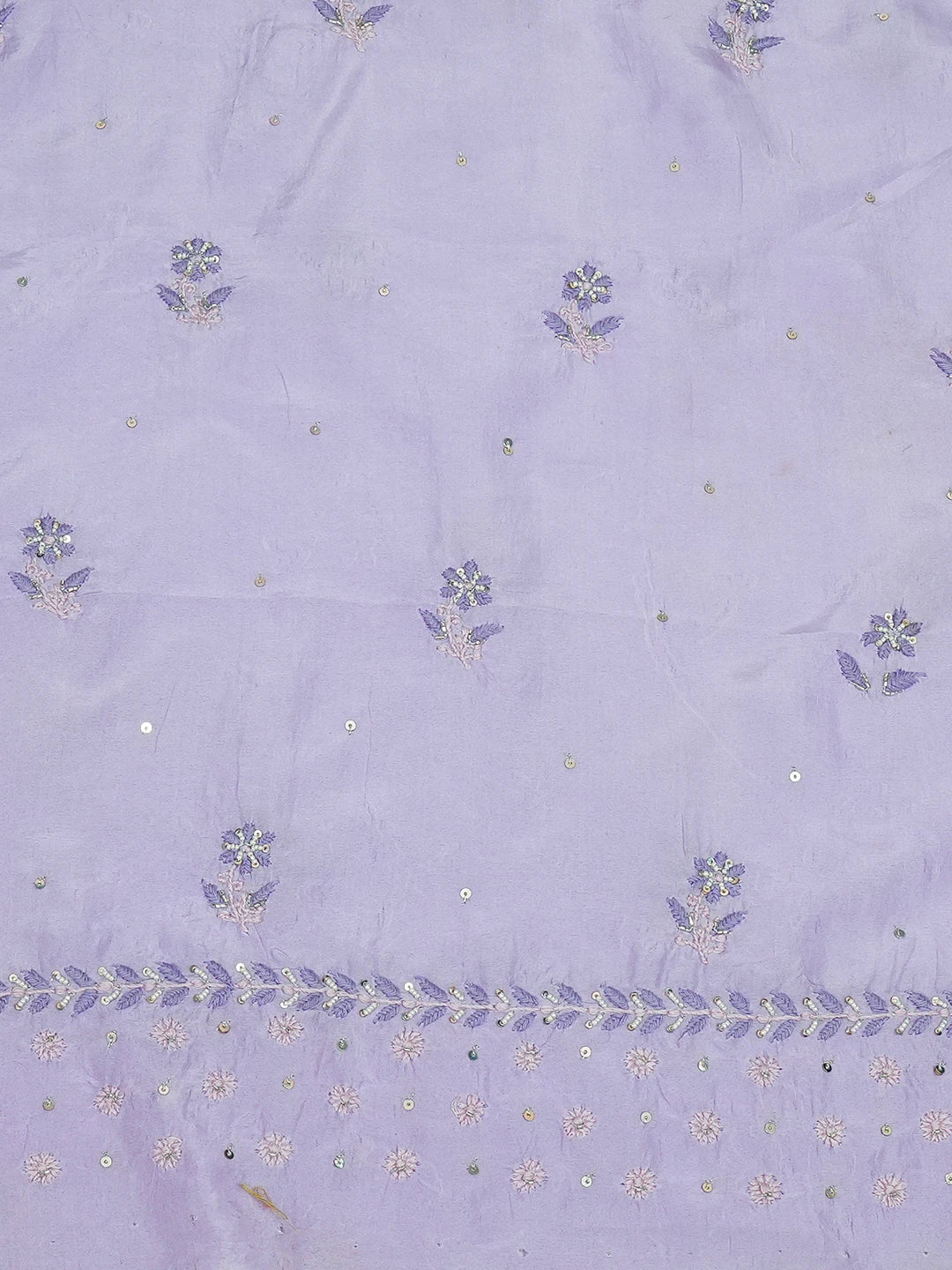 Ada Hand Embroidered Mauve Silk Lucknowi Chikankari Unstitched Kurta Dupatta Set With Zari Work 01A681759