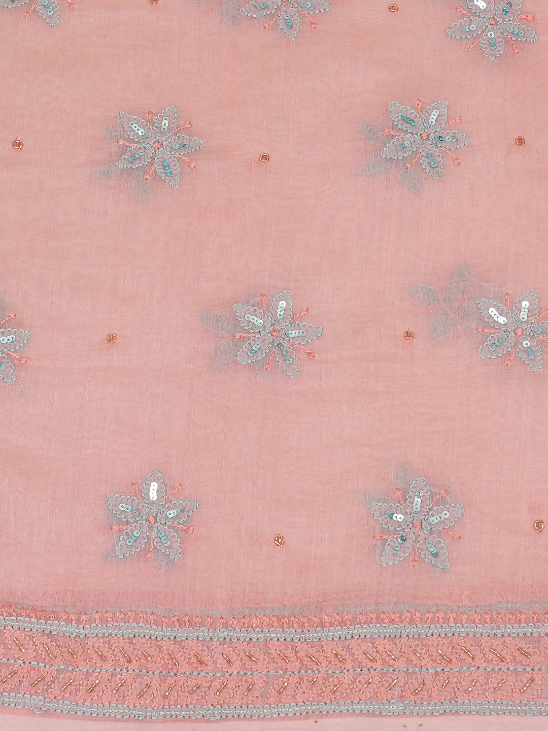 Ada Hand Embroidered Orchid Pink Chanderi Lucknowi Chikankari Unstitched Kurta Dupatta Set With Cutdana Work 01A682708