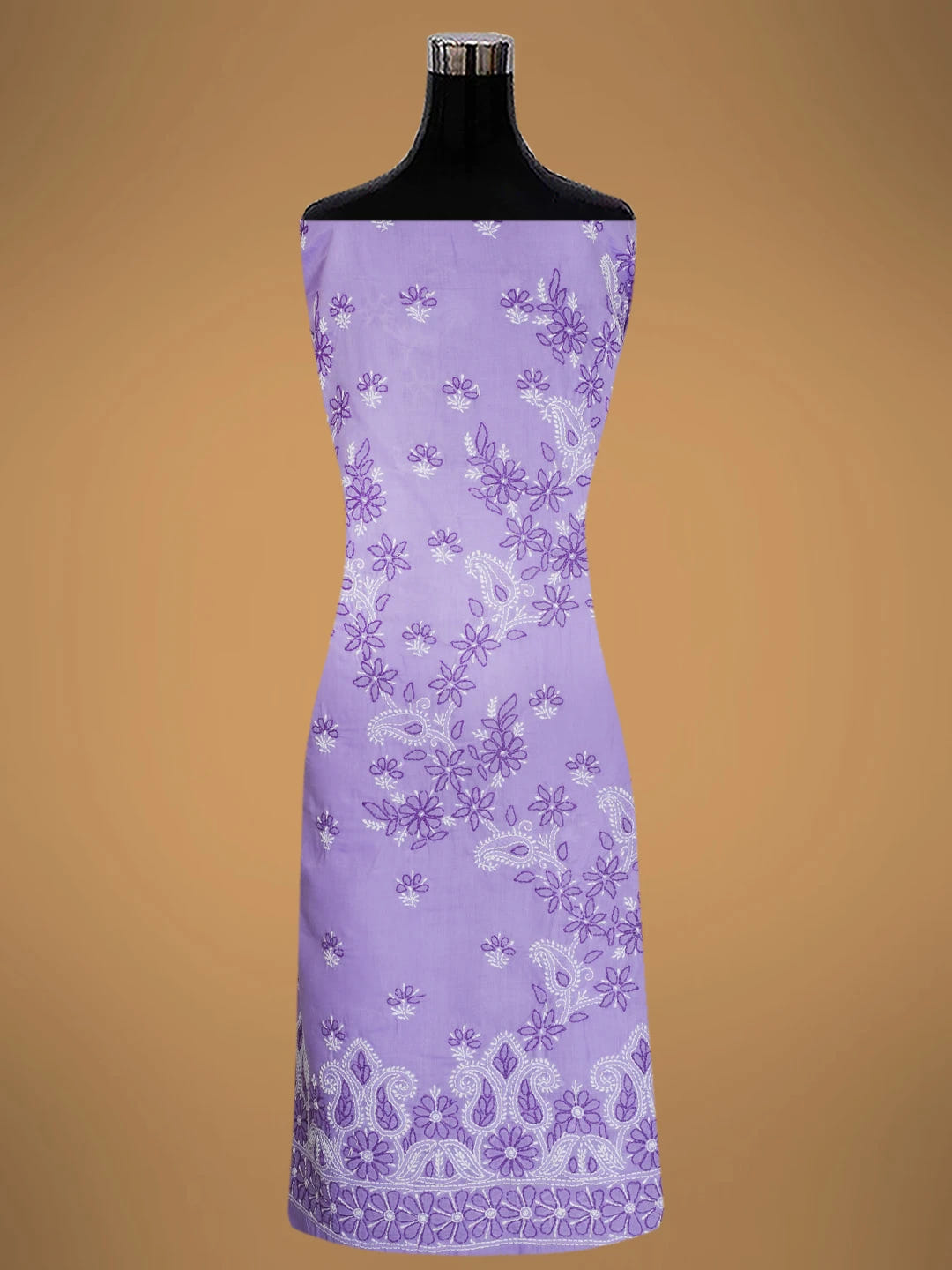 Ada Hand Embroidered Mauve Cotton Lucknowi Chikankari Unstitched Suit Piece 01A705372