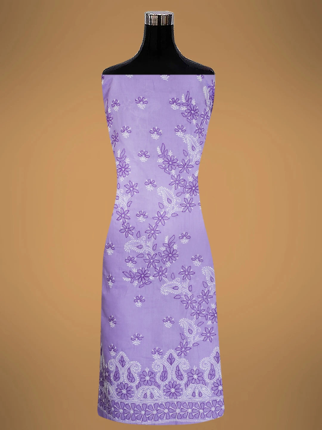Ada Hand Embroidered Mauve Cotton Lucknowi Chikankari Unstitched Suit Piece 01A705372