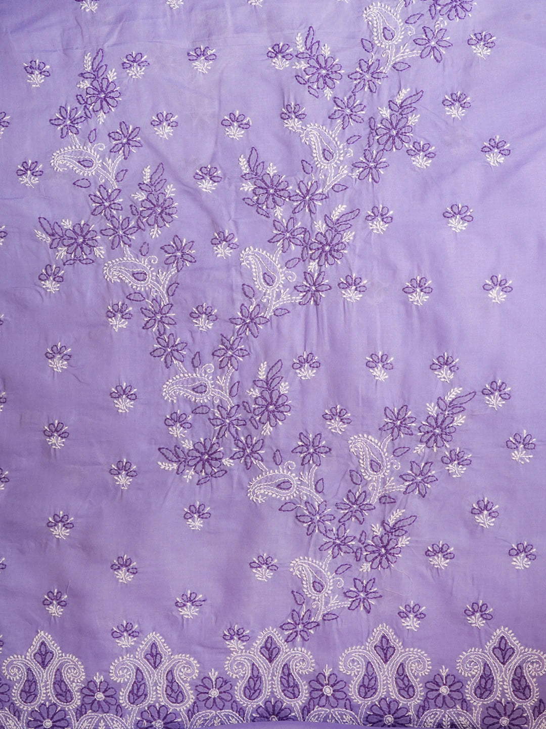 Ada Hand Embroidered Mauve Cotton Lucknowi Chikankari Unstitched Suit Piece 01A705372