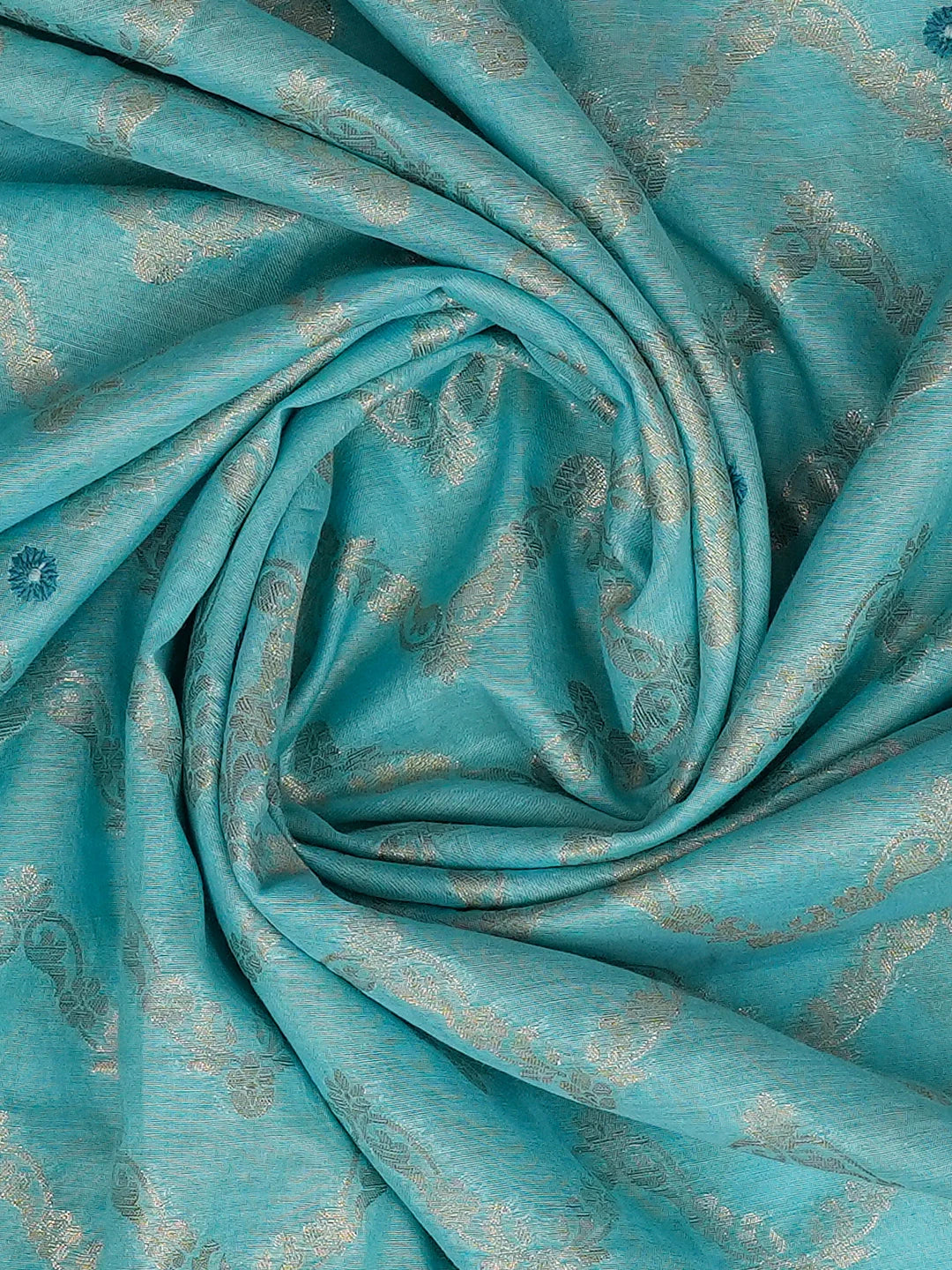 Ada Hand Embroidered Sky Blue Chiffon Lucknowi Chikankari Dupatta With Zari Work 01A508611