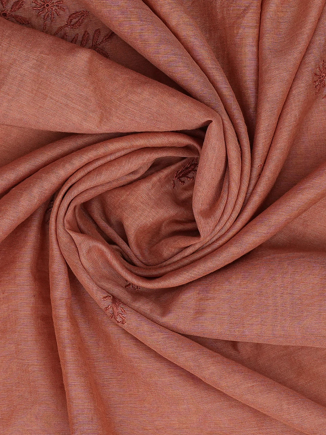 Ada Hand Embroidered Dusty Peach Chanderi Lucknowi Chikankari Dupatta 01A680932