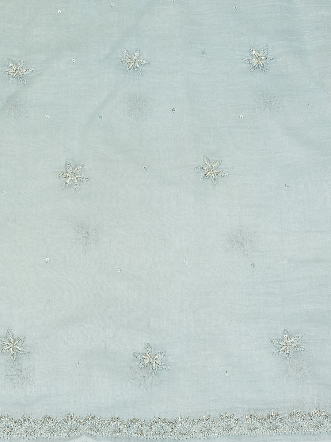 Ada Hand Embroidered Baby Blue Chanderi Lucknowi Chikankari Unstitched Kurta Dupatta Set With Sequinned Work 01A682802
