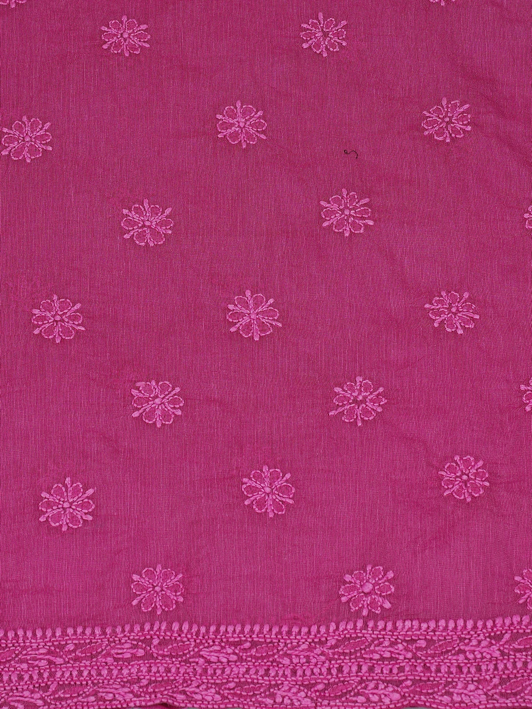 Ada Hand Embroidered Magenta Net Lucknowi Chikankari Unstitched Kurta Piece 01A191701