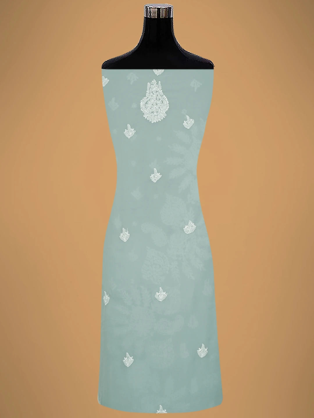 Ada Hand Embroidered Grey Georgette Lucknowi Chikankari Unstitched Suit Piece 01A696605
