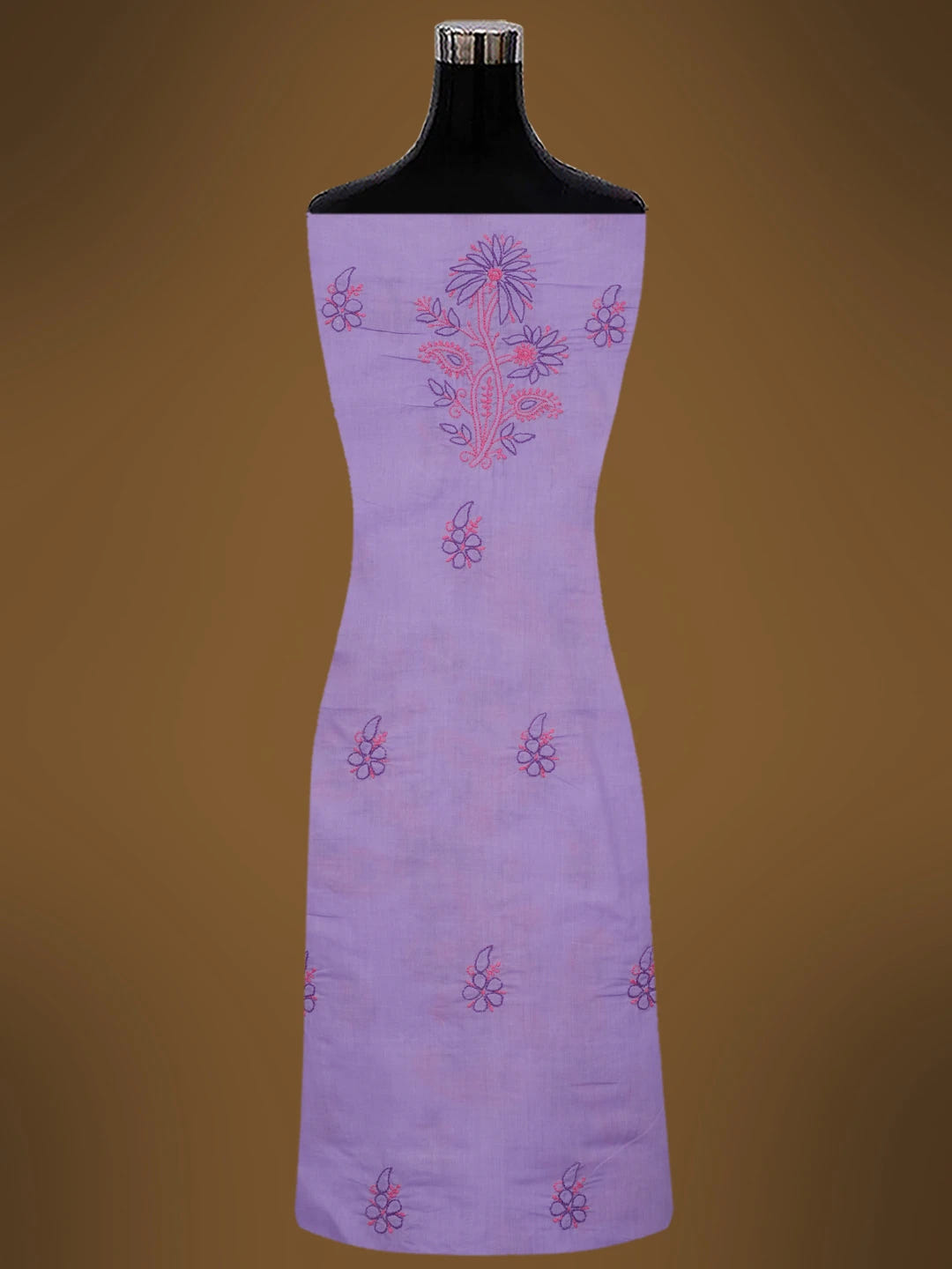 Ada Hand Embroidered Mauve Cotton Lucknowi Chikankari Unstitched Suit Piece 01A705371