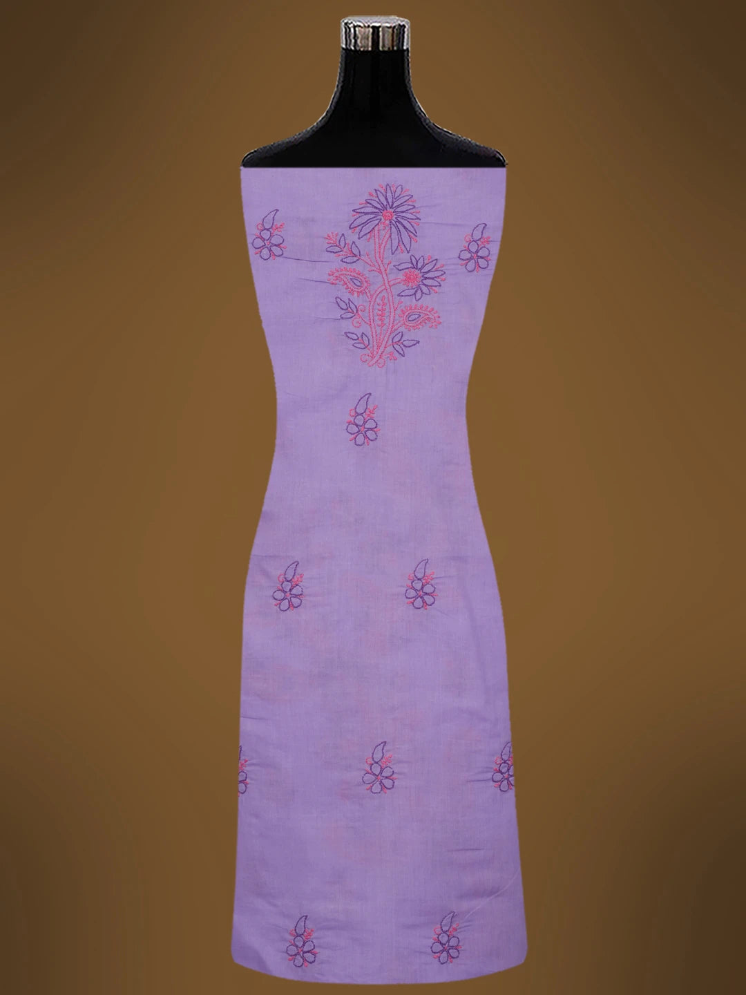 Ada Hand Embroidered Mauve Cotton Lucknowi Chikankari Unstitched Suit Piece 01A705371