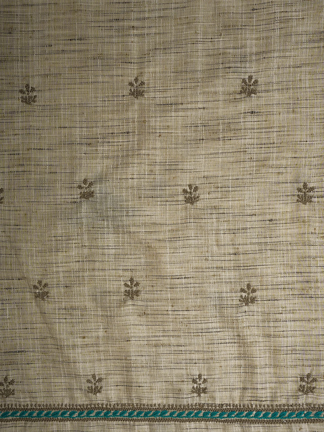 Ada Hand Embroidered Fawn Khadi Lucknowi Chikankari Unstitched Kurta Piece 01A349240