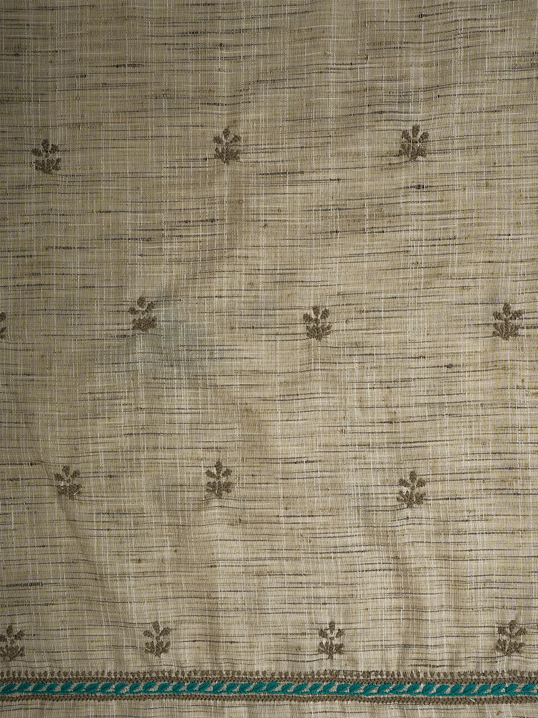 Ada Hand Embroidered Fawn Khadi Lucknowi Chikankari Unstitched Kurta Piece 01A349240