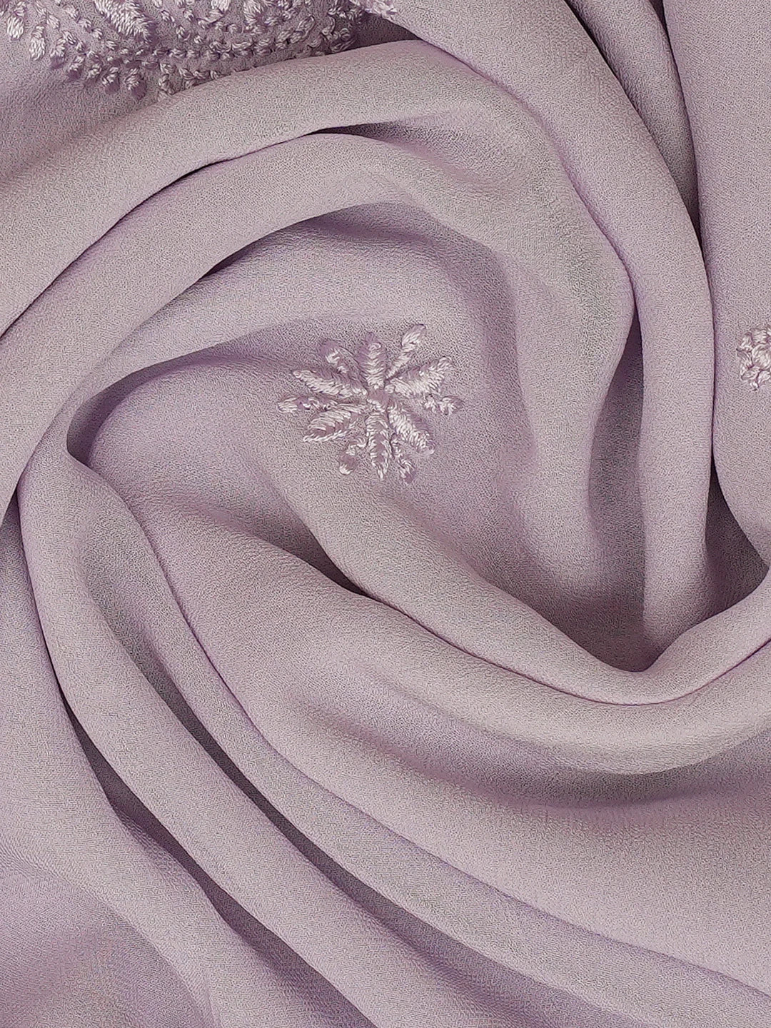 Ada Hand Embroidered Lavender Viscose Georgette Lucknowi Chikankari Dupatta 01A619056