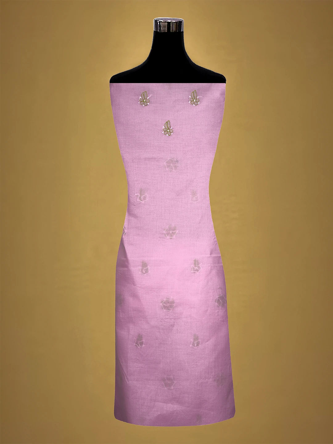 Ada Hand Embroidered Pink Cotton Lucknowi Chikankari Unstitched Suit Piece 01A700444