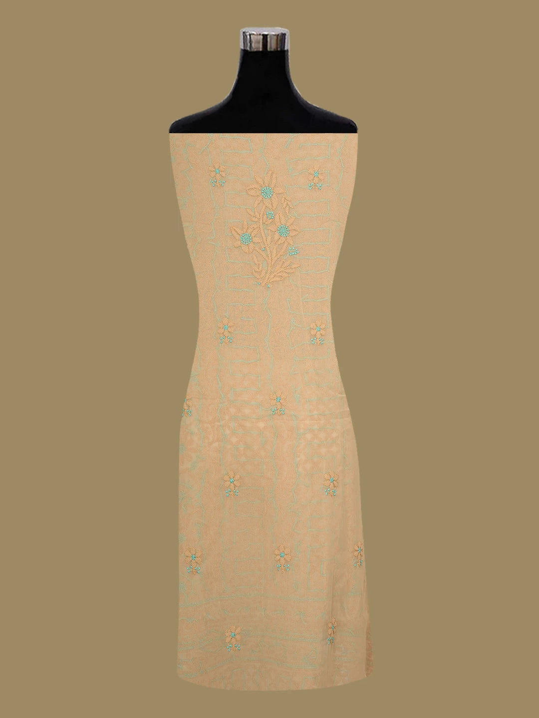 Ada Hand Embroidered Fawn Georgette  Lucknowi Chikankari Unstitched Suit Piece 01A707975