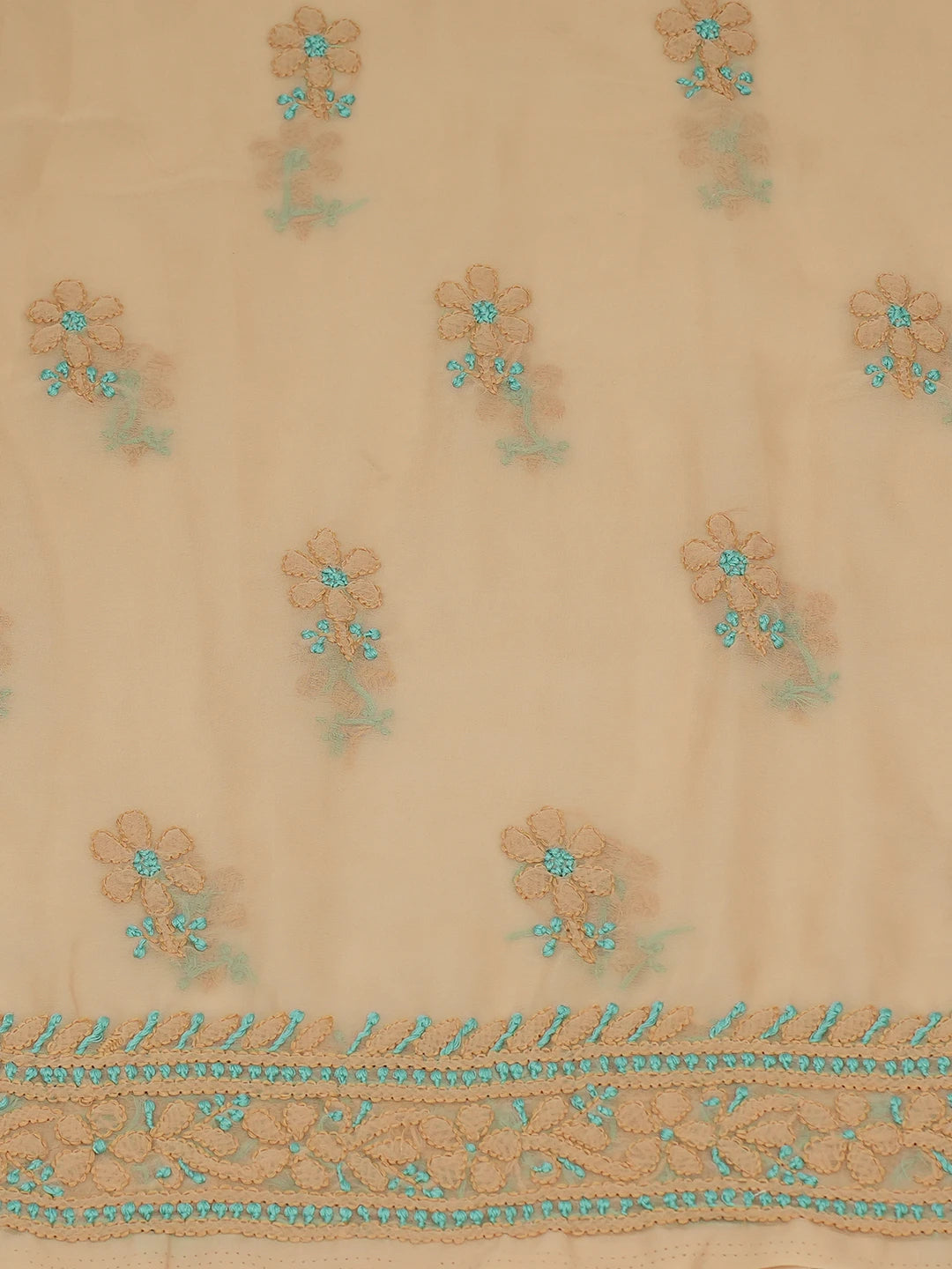 Ada Hand Embroidered Fawn Georgette  Lucknowi Chikankari Unstitched Suit Piece 01A707975