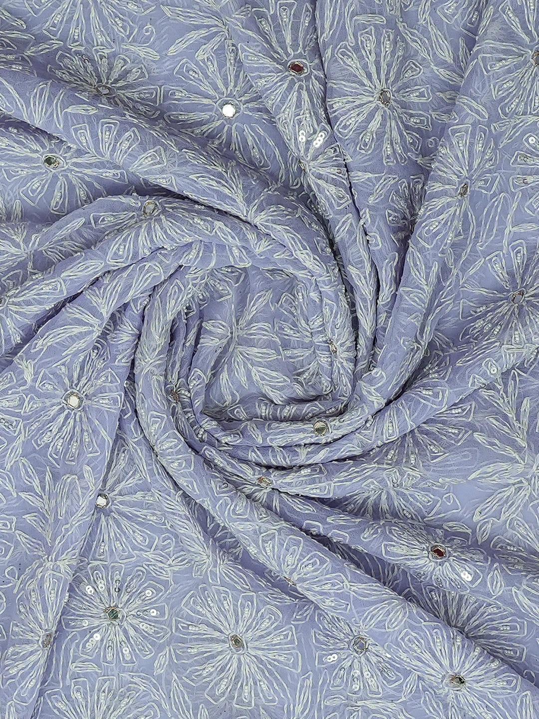 Ada Hand Embroidered Mauve Faux Georgette Lucknowi Chikankari Dupatta With Sequins Work 01A561651