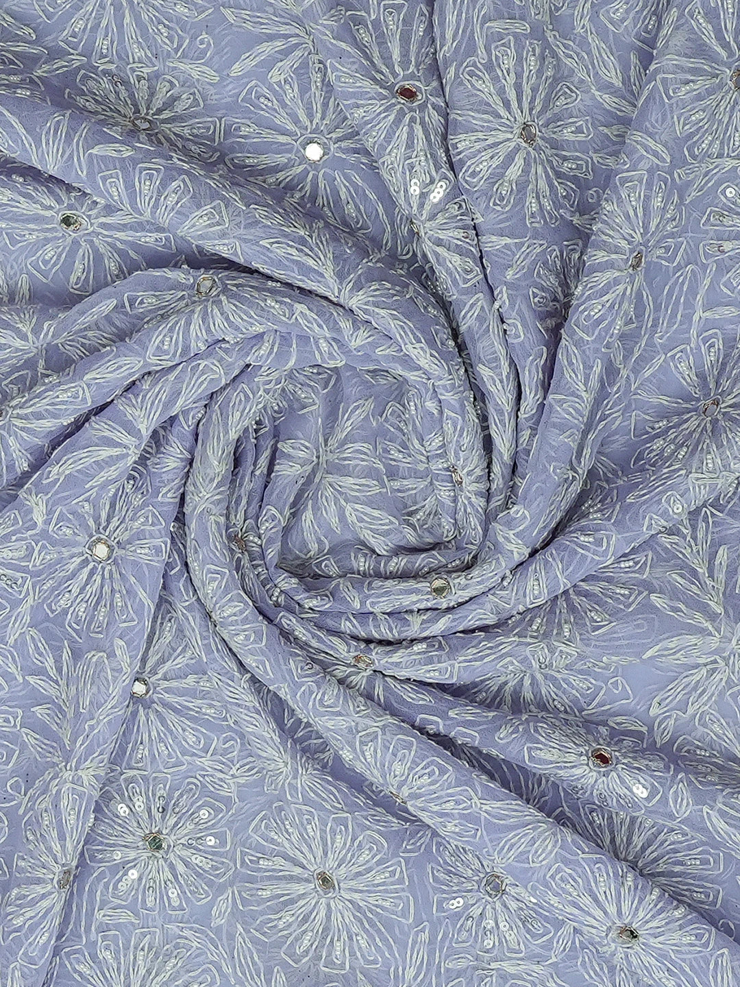 Ada Hand Embroidered Mauve Faux Georgette Lucknowi Chikankari Dupatta With Sequins Work 01A561651