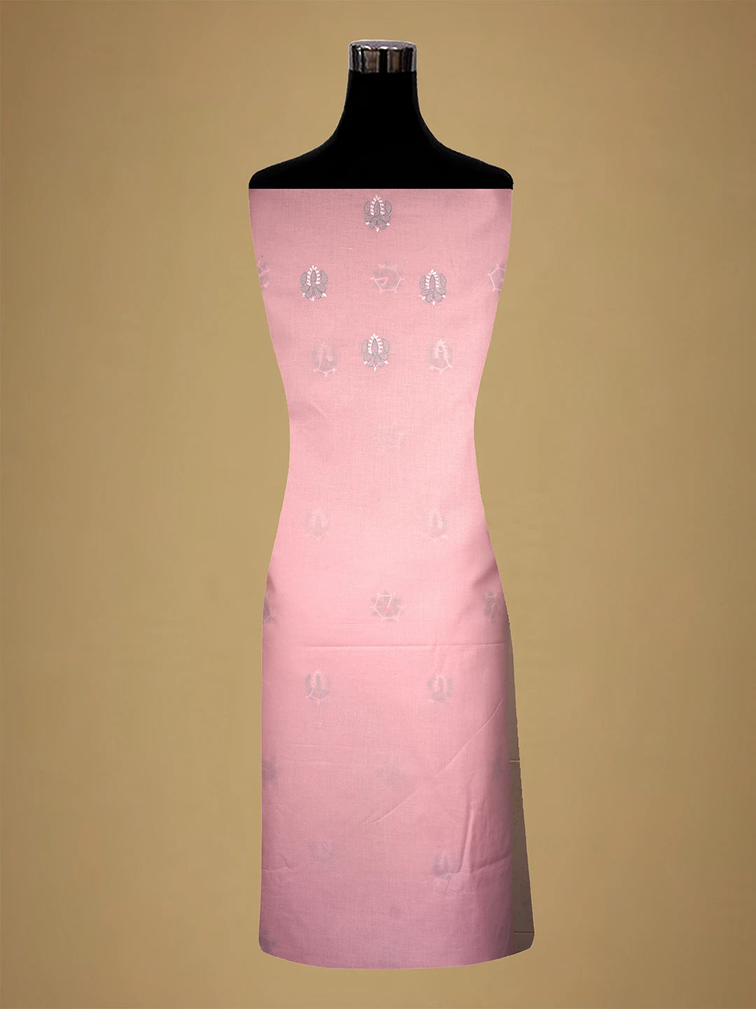 Ada Hand Embroidered Pink Cotton Lucknowi Chikankari Unstitched Suit Piece 01A700536
