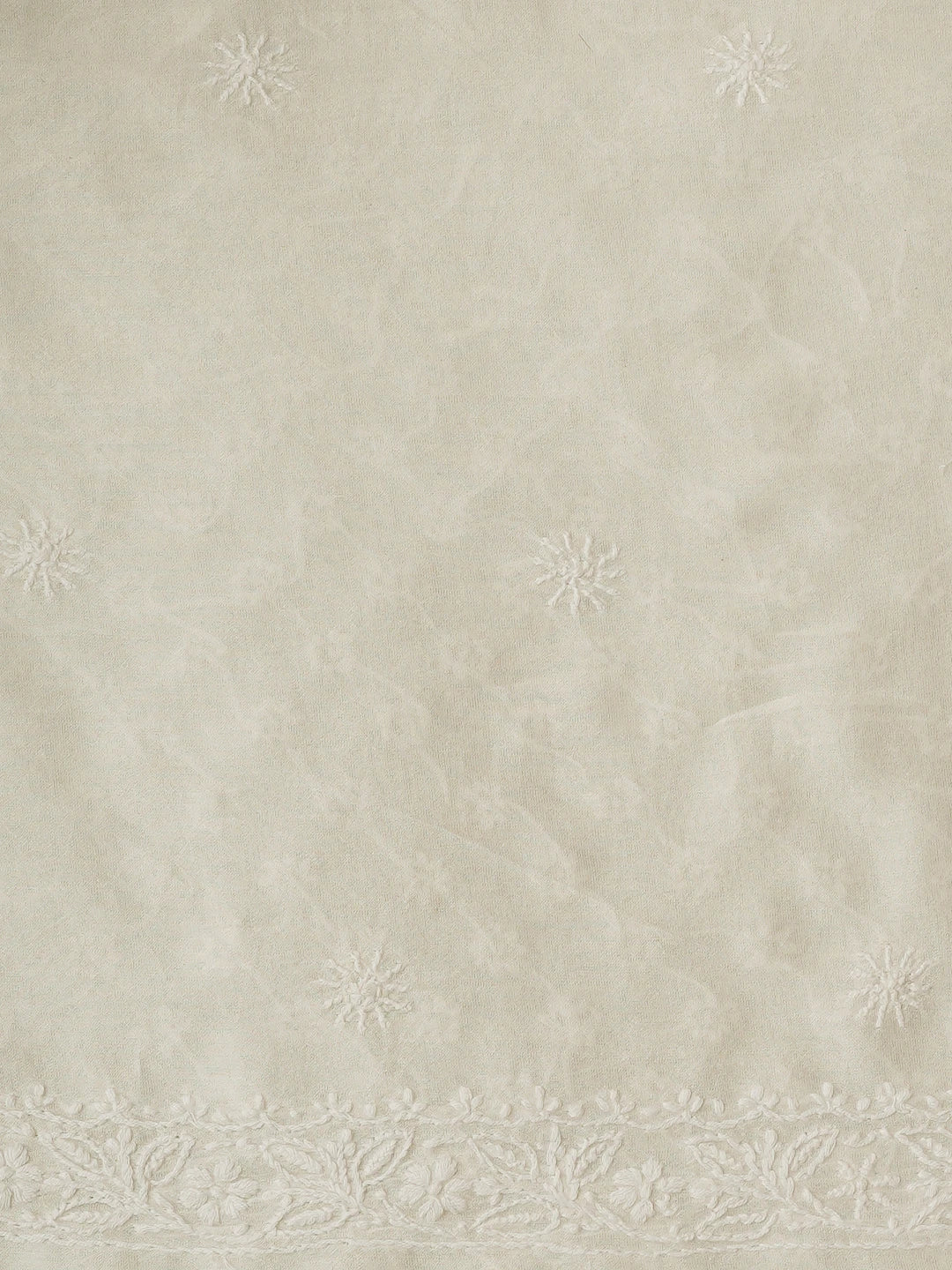 Ada Hand Embroidered White Cotton Lucknowi Chikankari Unstitched Men's Kurta Piece 01A710070