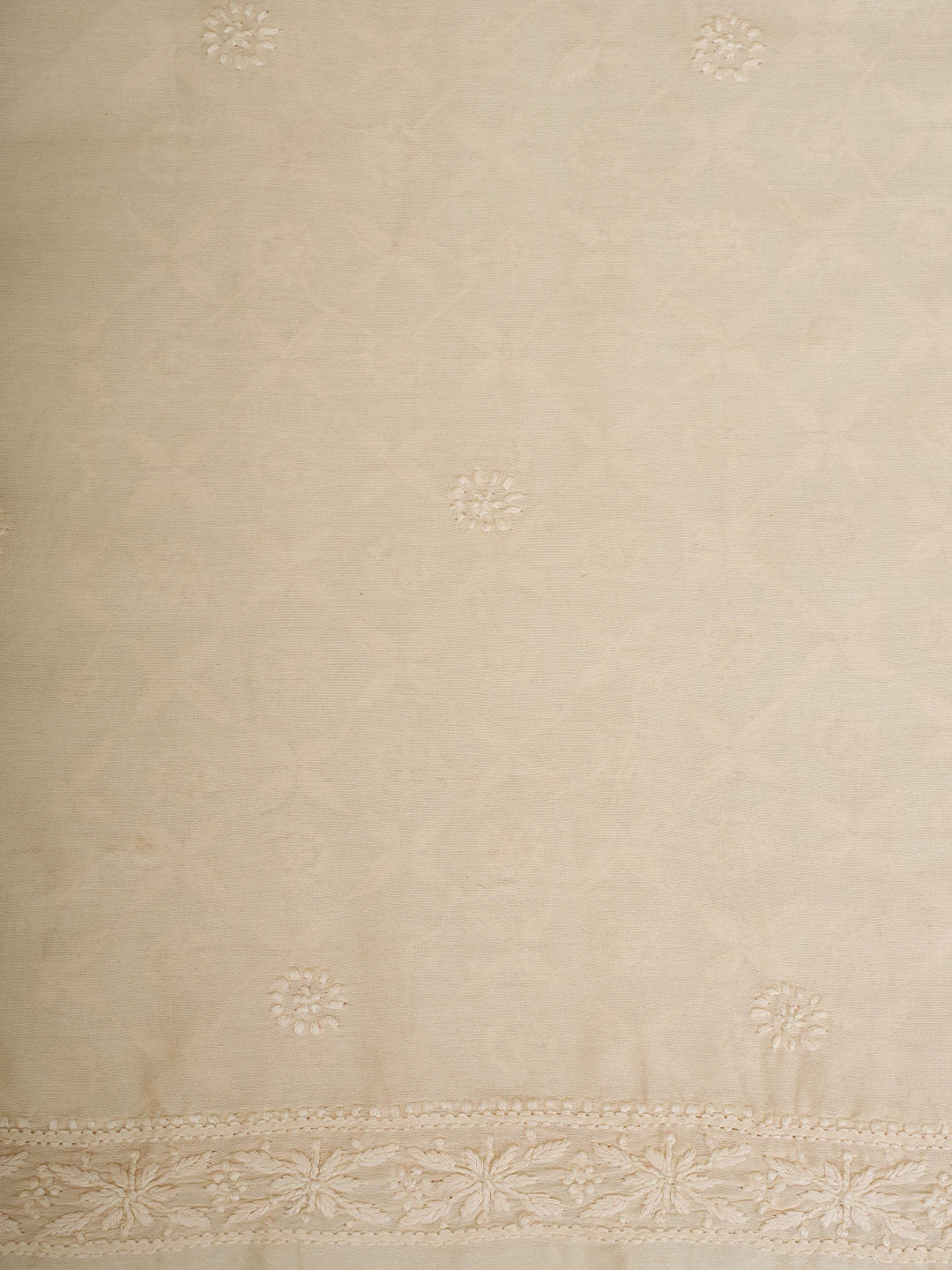 Ada Hand Embroidered Peach Chanderi Lucknowi Chikankari Unstitched Men's Kurta Piece 01A701861