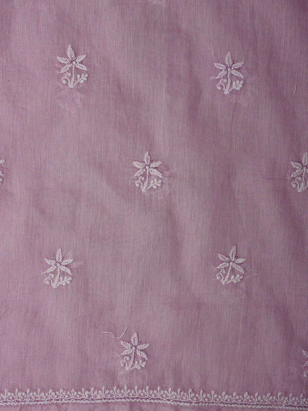 Ada Hand Embroidered Lavender Khadi Chanderi Lucknowi Chikankari Unstitched Suit Piece With Cutdana Work 01A709319