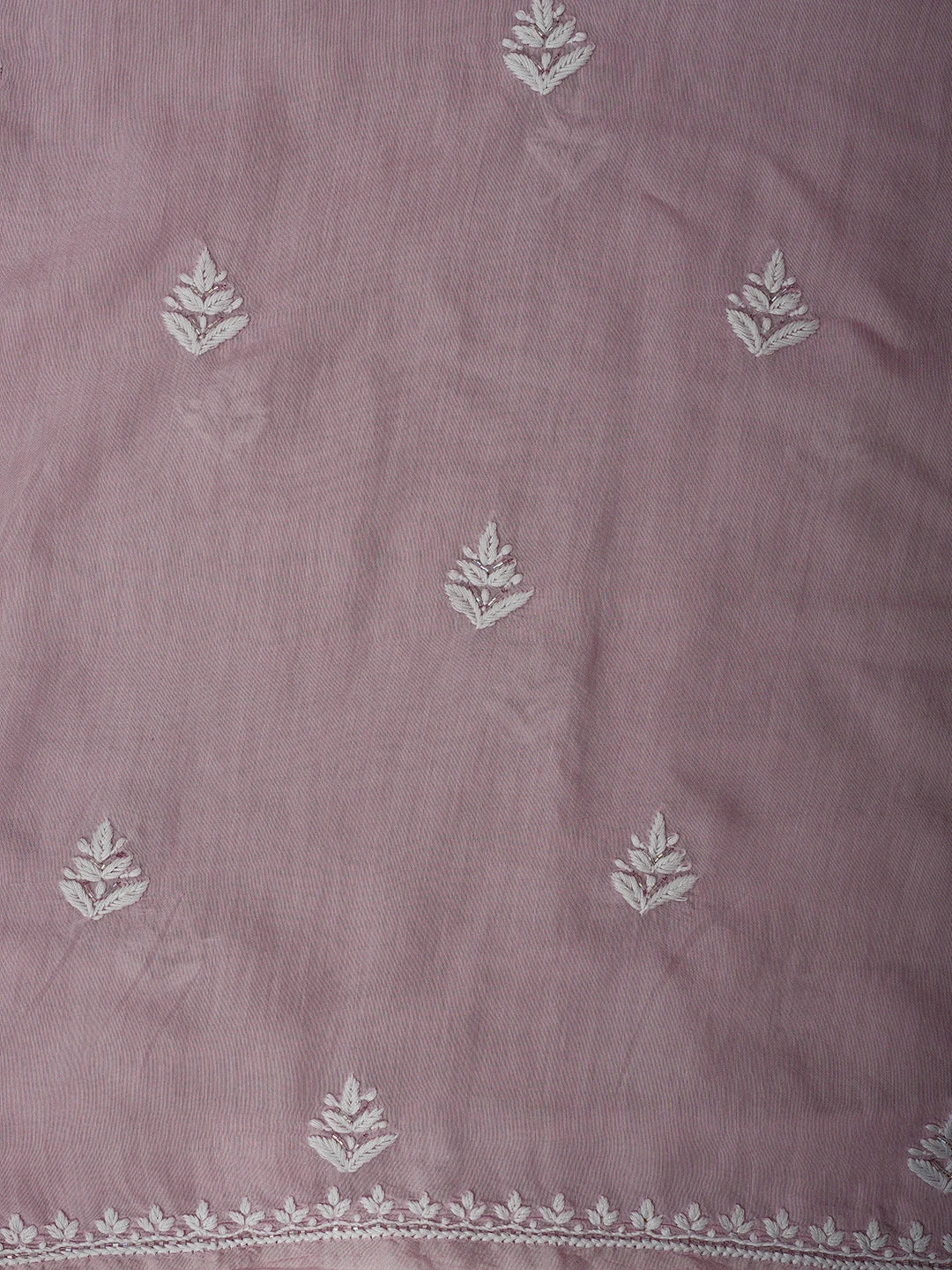 Ada Hand Embroidered Mauve Chanderi Lucknowi Chikankari Unstitched Suit Piece With Cutdana Work 01A709430